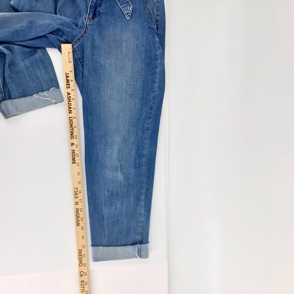 Chaps High Rise Paper Bag Waist Tie Front Cuffed Jeans Size 4/27 - Picture 8 of 16